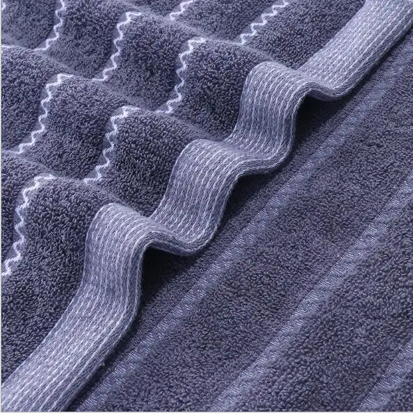 Home textiles wholesale fashion soft solid color striped long bathroom face wash towel