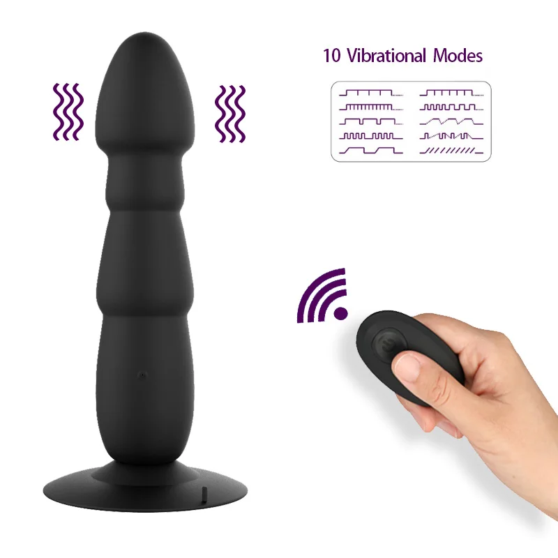 
10 speeds Wireless Remote Charging Large Dildo Anal Plug Soft Prostate Massager Butt Plug Dildo Vibrator Sex Toys for Men Women 