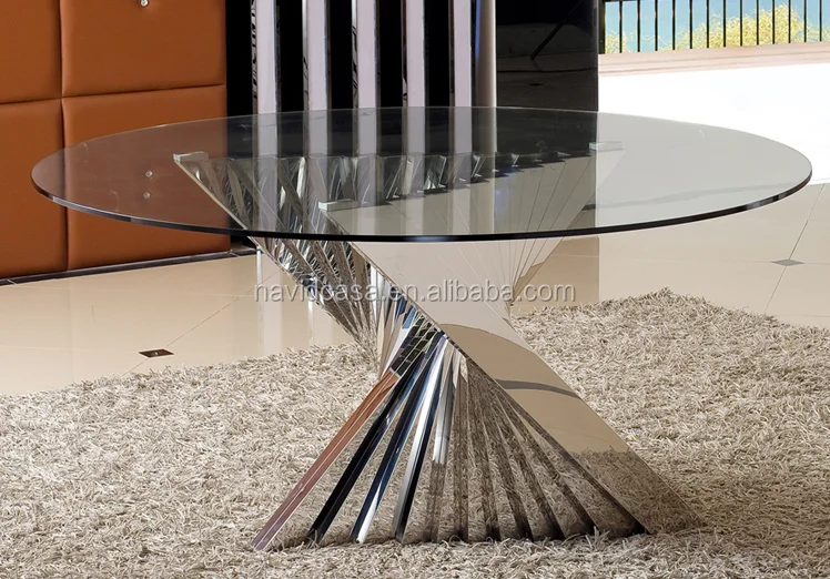 Pictures of glass round dining table modern set