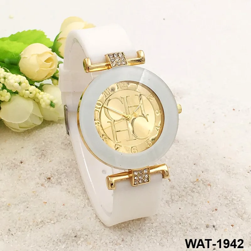 Silicone Wrist women diamond crystal jelly sports quartz dressing ladies watches