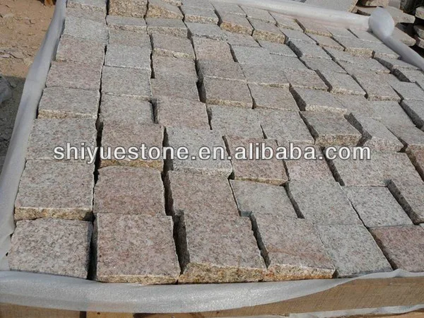 natural light grey granite cobble stone