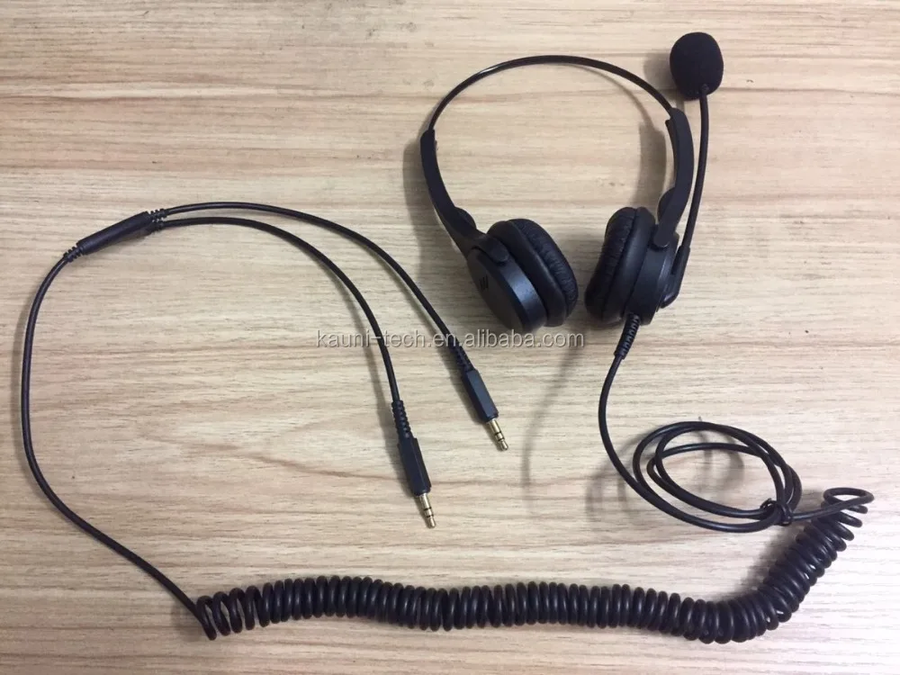 Двойные наушники для телефонных звонков с микрофоном с шумоподавлением + управление громкостью без звука со стандартным разъемом для гарнитуры 2,5 мм