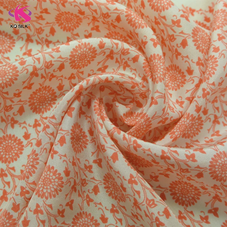 Hot Sale Floral Fabric Habotai Silk Fabric Print Silk Fashion Fabric for Dress Scarf