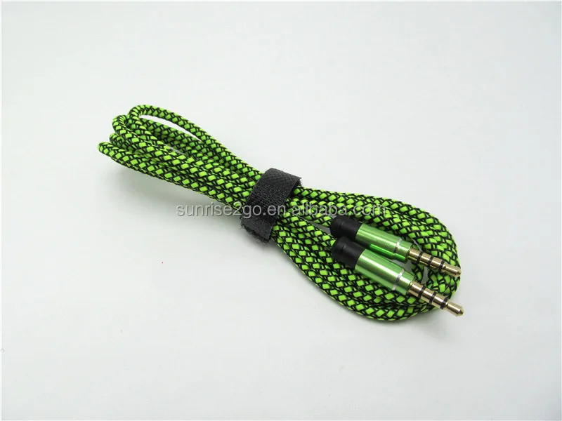 2017 Factory price dual male 3.5mm to 3.5mm 1m/ 3ft Aux jack audio cable for iphone/ car/ speaker