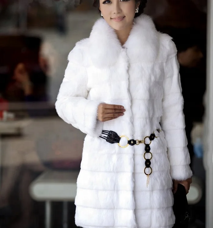 2018 new synthetic fur coat faux fur long type jacket overcoat