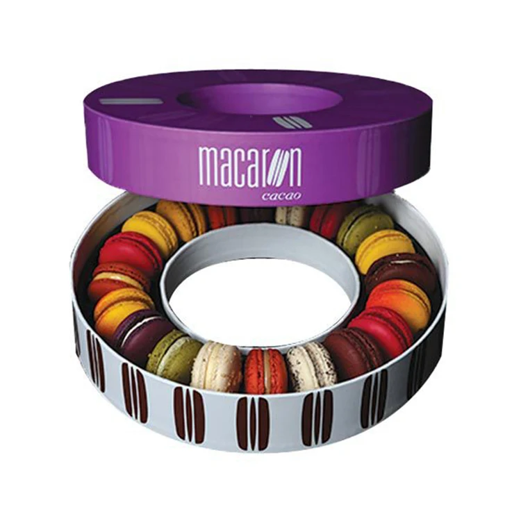 Hot item promotional circle shape cardboard paper box paper for Macaron Cake