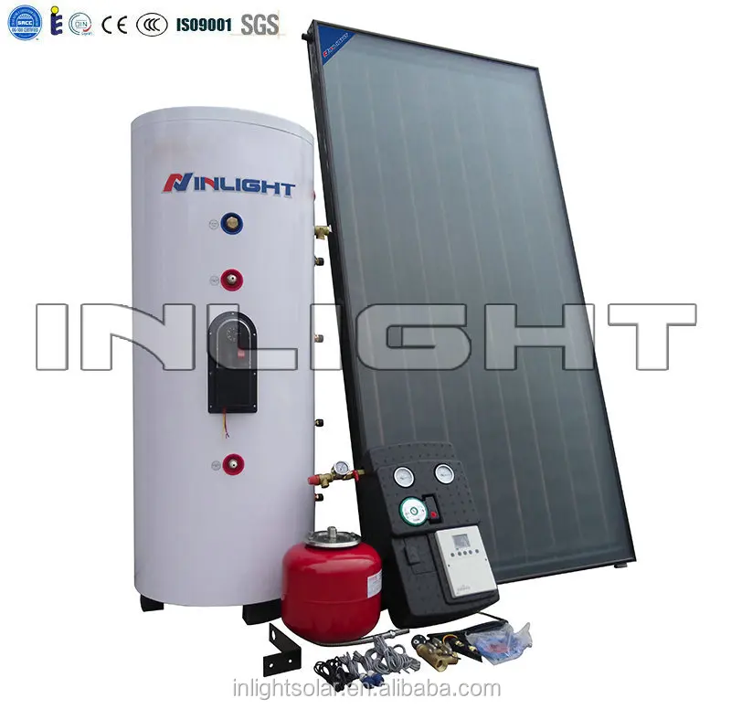 Split Household Hot Water Heating System with Flat solar panels