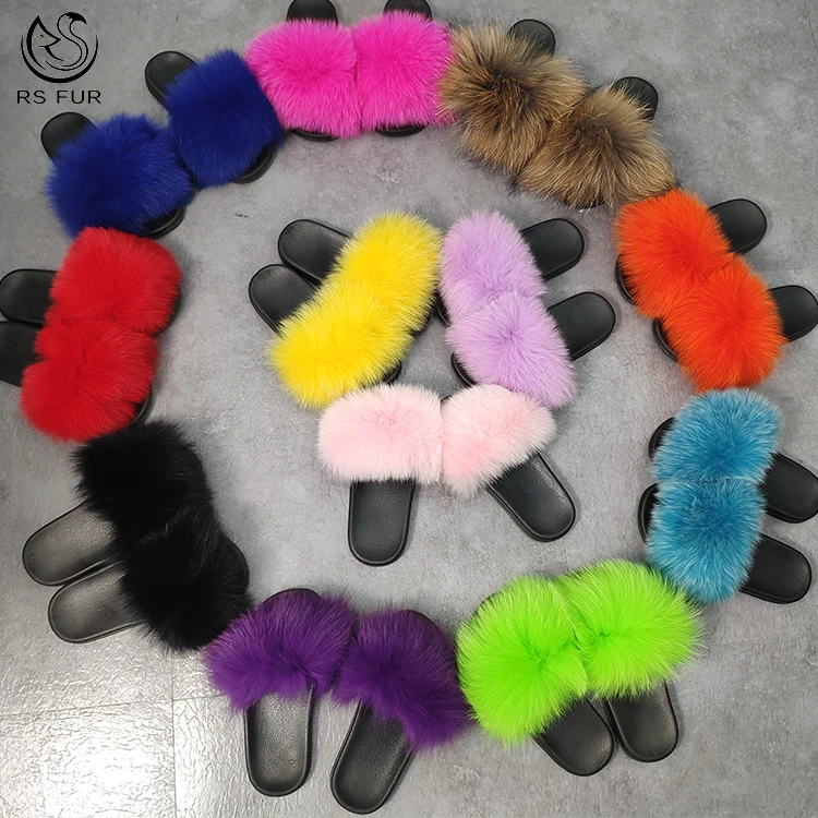 
2020 New Design Most Popular Hot Sale Flat Fur Slide Sandal For children 