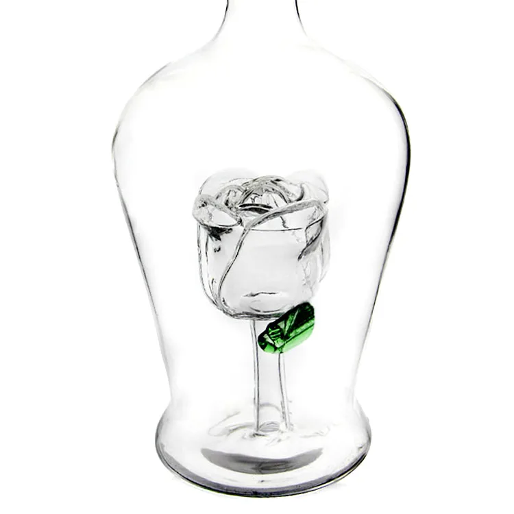 Handmade glass liquor bottle 750ml Custom Magic Art Bottle Hand Blown Glass Liquor Whiskey Vodka tequila Bottle