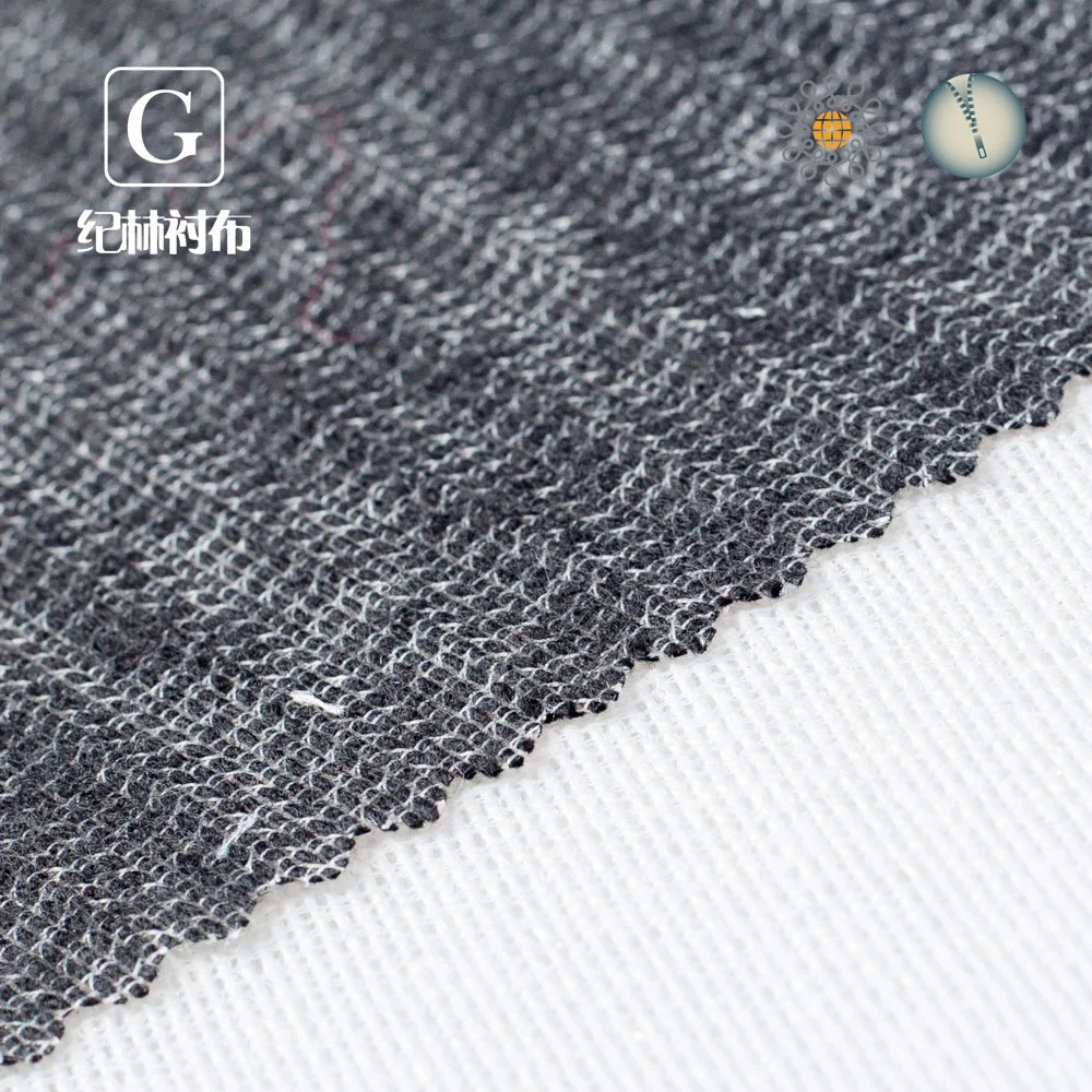 
Warp knit inserted elastic garment interlining knitting tricot fabric elastic interlining 