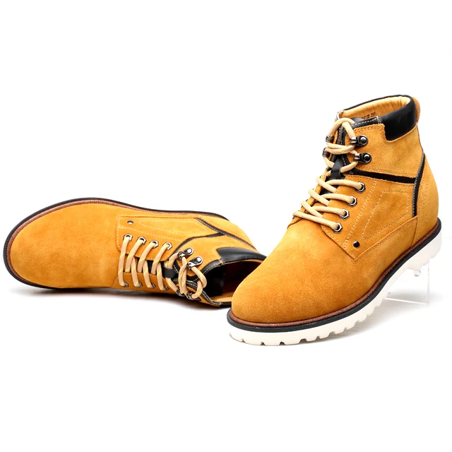 High quality Fashion boots with genuine leather in height increasing boots shoes