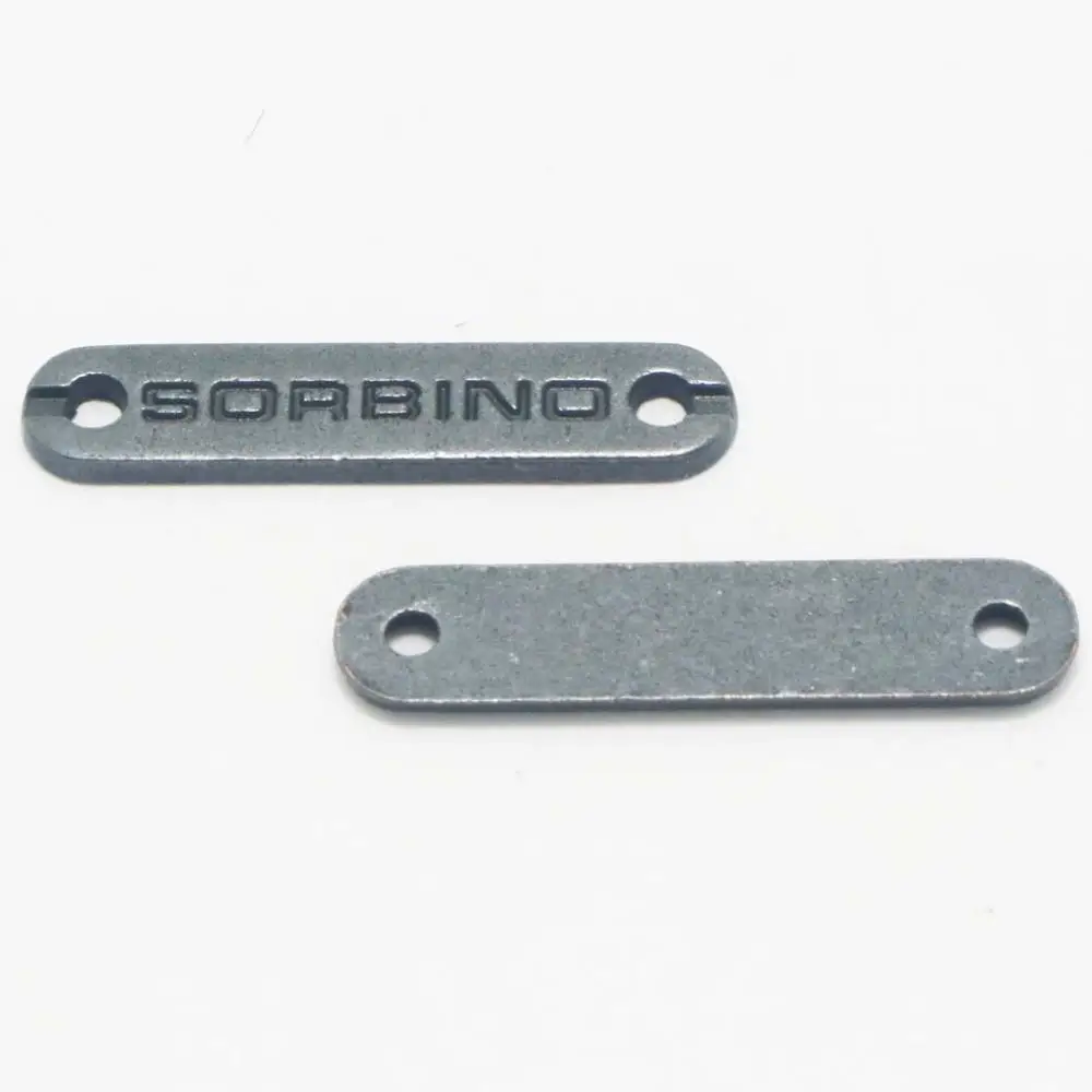 
Dull silver metal loop alloy material metal badge for bag 