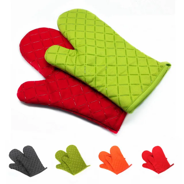 Custom design woven heat resistance microwave kitchen bbq cotton fish oven hand gloves