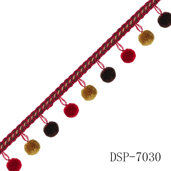 
Stock Decorative Curtain Pom Pom Fringe from Manufacturer 