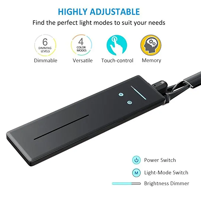 Aluminum Material adjustable swing arm desk lamp architect clamp eyelash extensions lamp for beauty care and salon led lamp