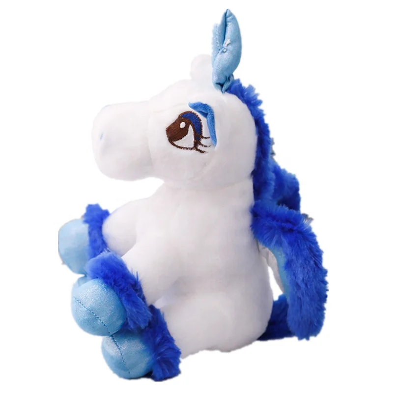 Plush Stuffed Unicorn For Colorful Cute Stars Pattern and Rainbow Tail