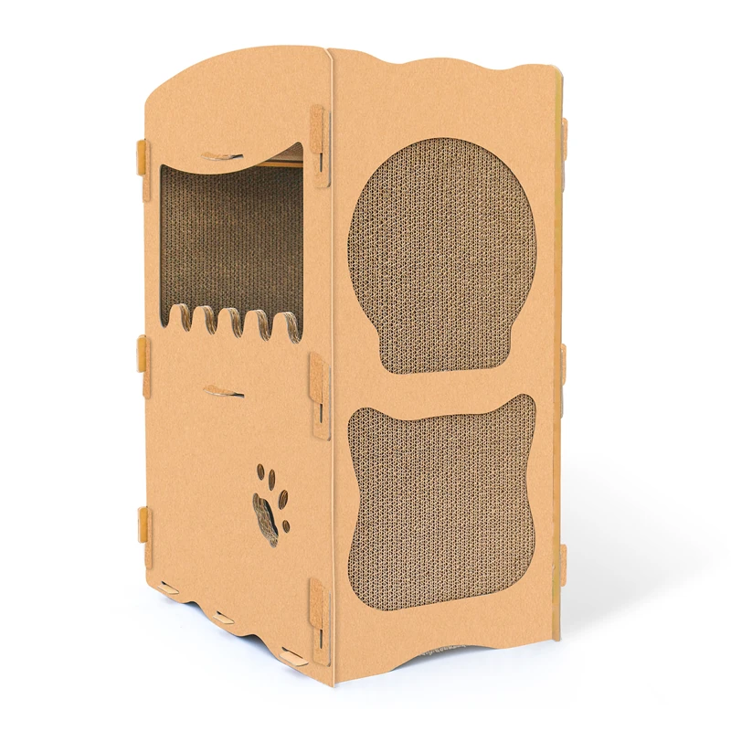 Deku Pet Cat Furniture protector Corrugated Cat Scratcher Cardboard Tower Cat house with Scratching Boards