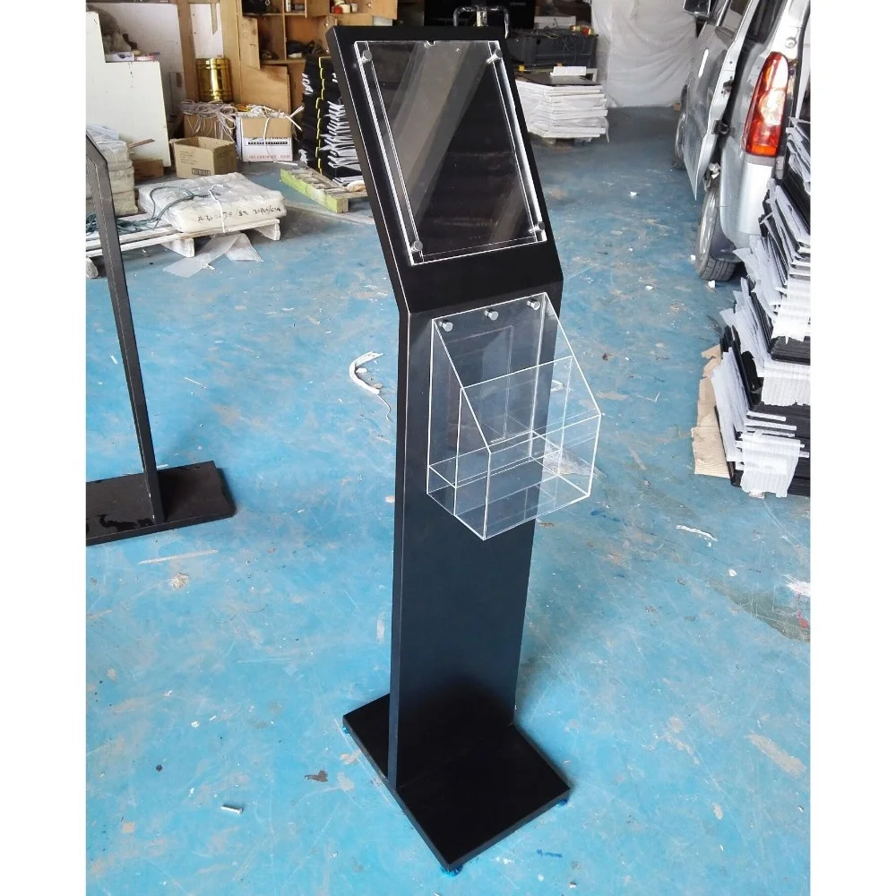 Custom free standing metal acrylic brochure poster magazine display racks stand