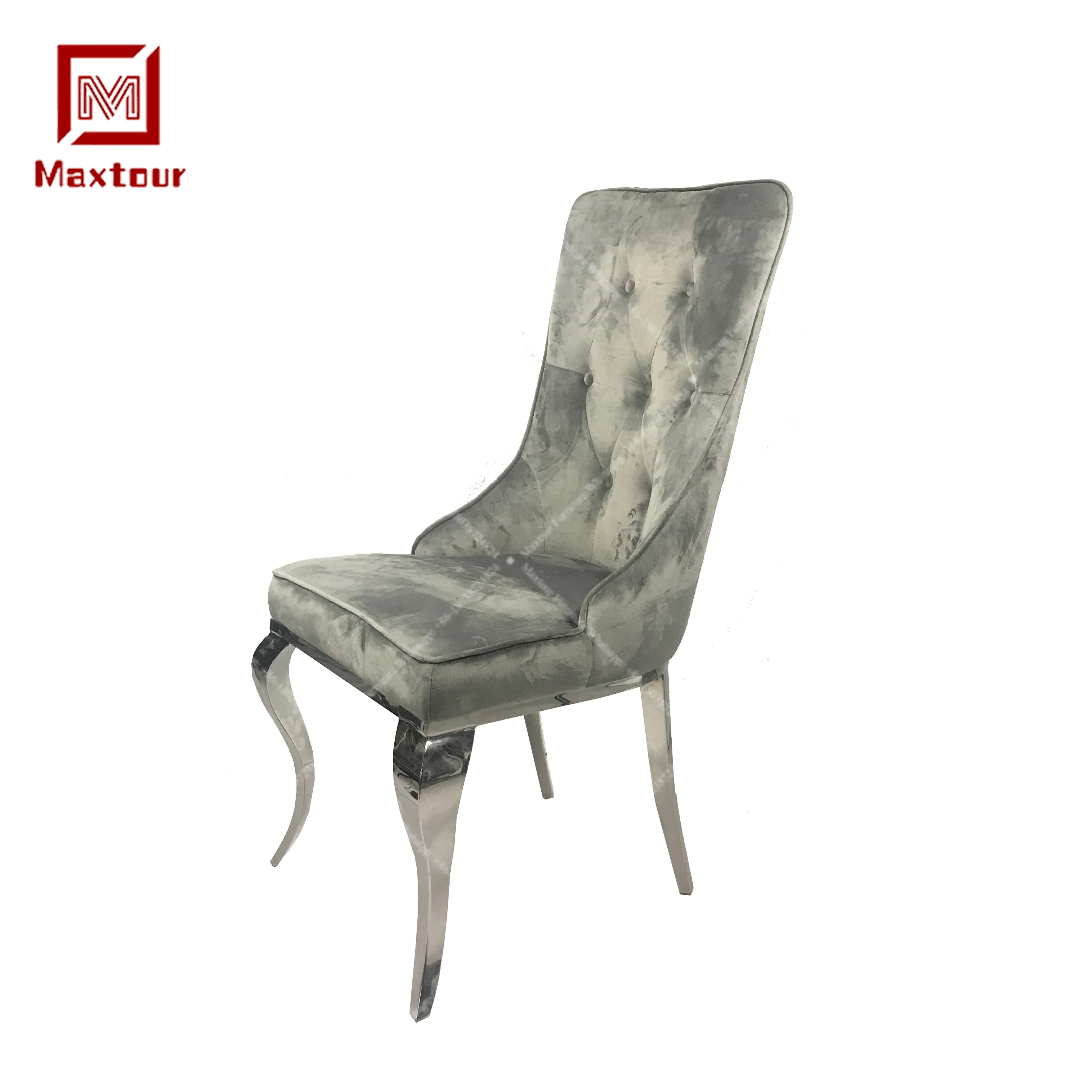 
2019New fashion stainless steel modern velvet dining room chairs for wedding events 