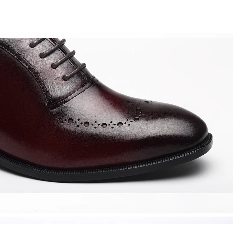 wholesale High End Luxury Height Increasing Footwear Handmade Genuine Leather Elevator Door Shoes Internal heightening 7cm