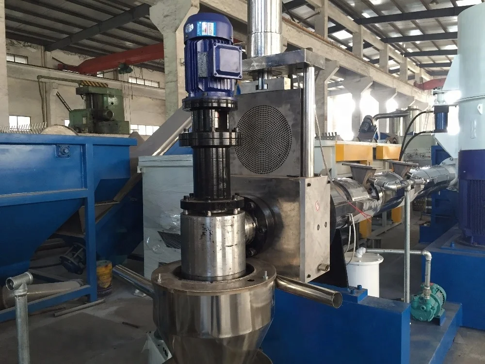 PP PE PS ABS film flakes material double stage plastic recycling granulating production line