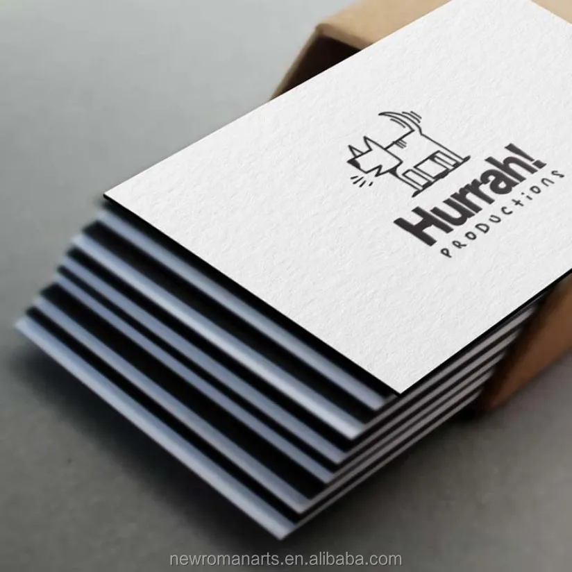 Custom Letterpress Business Cards Duplexed 500Gsm Cotton Paper Printing Edge Colour Paint