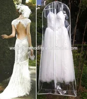 low MOQ custom wedding dress bag transparent PVC bridal evening dress clear cover bag 180cm extra-large garment bag wholesale