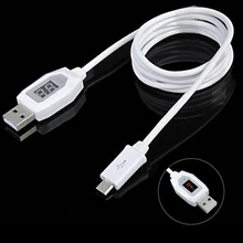 Smart LCD Digital Indicator Micro usb cable Voltage Testing Protect Data Syn Charging For Samsung HTC Xiaomi Display data line