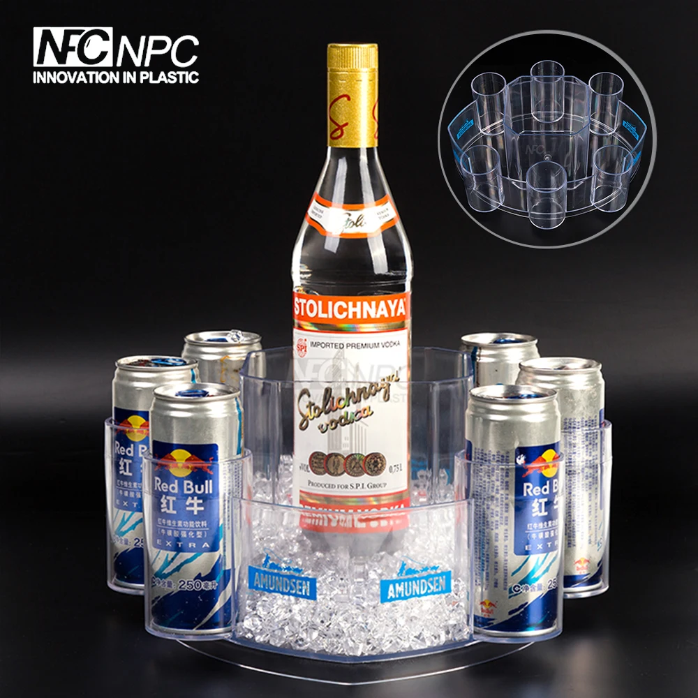 plastic ice bucket for vodka and energy drink can