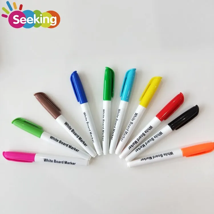 10 pack vivid color plastic tube wipe clean whiteboard marker pen