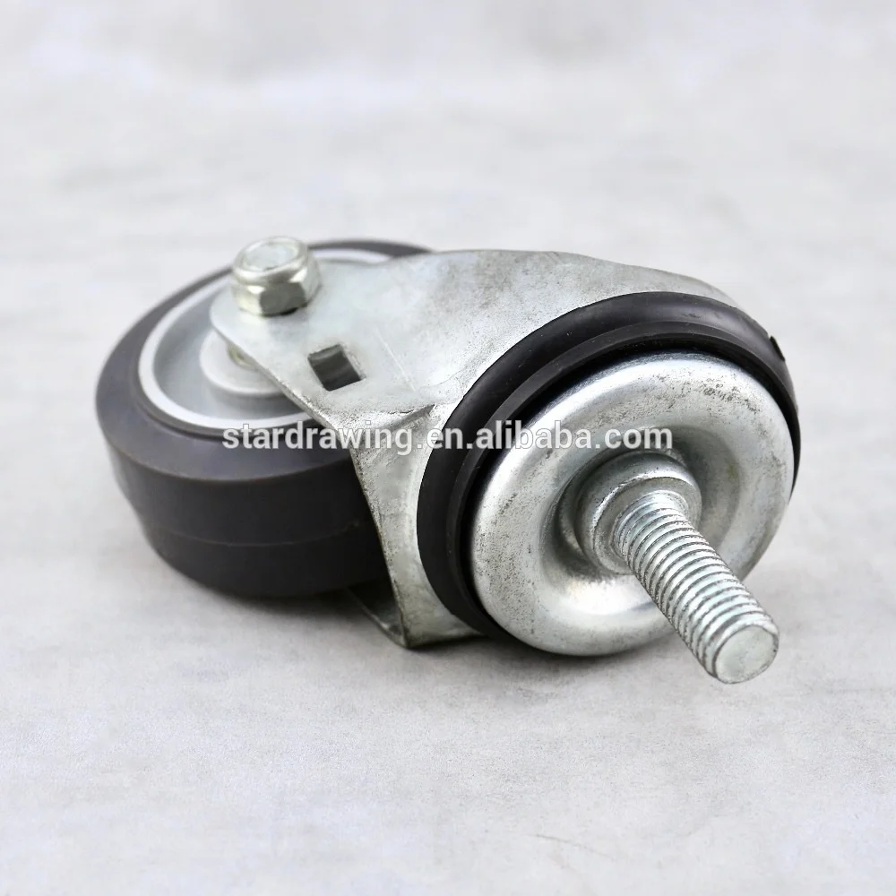 SS TPR Threaded stem Swivel 2.5 inch caster wheels 63 mm