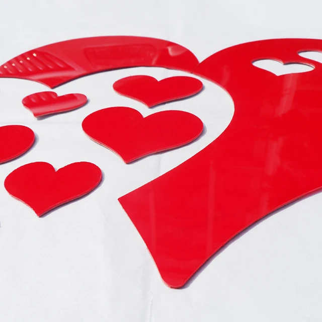 Heart shaped acrylic wall mirror stickers Dining room sofa  wall art mirror decorative sticker