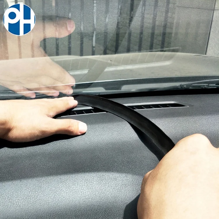 Black Rubber 1.6m Car Windshield Dashboard Sealing Strip with  Soundproof Anti-dus