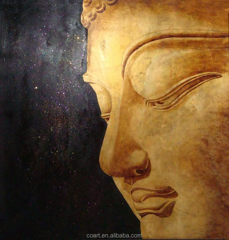 
Modern Home Goods Abstract Wall Art Oil Paintings of Buddha Faces on Canvas 