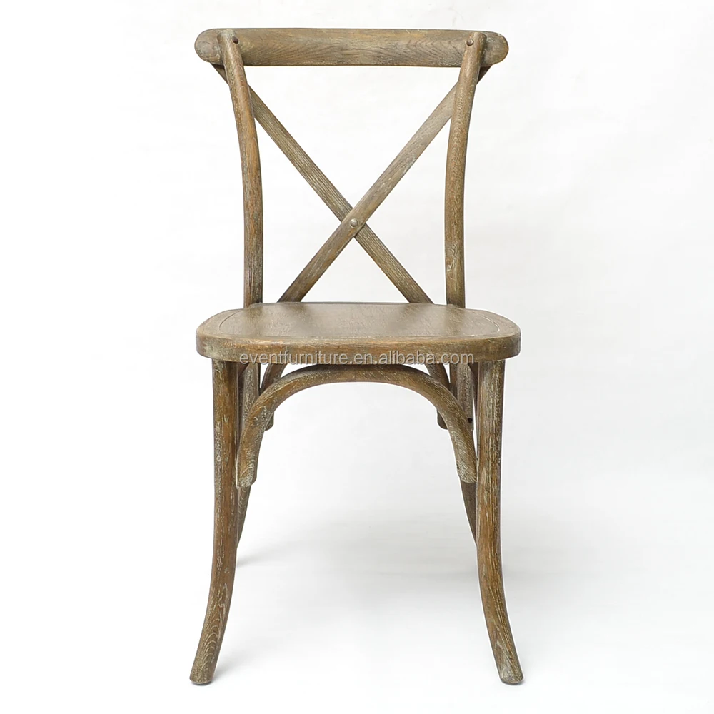 
Hard solid wedding and event cross back wood chair 