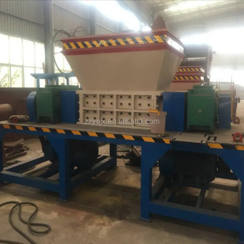 Solid waste municipal solid waste double shaft metal garbage crushing shredder machine for metal cans