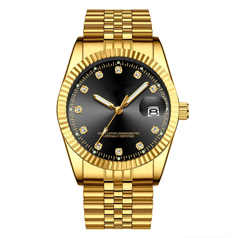 
New high quality gold role date men gold water proof wrist watch 