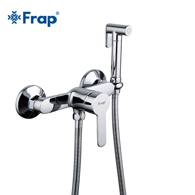 Frap латунные дешевые смесители для ванной комнаты серебряного цвета для биде с набором ручного душа, мусульманский смеситель F2041