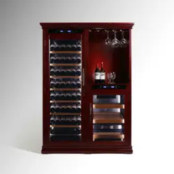 Electronic Humidor Wine Display Rack Cigar Cooler Cabinet Combo Furniture Style Tobacco Products Storage Lounge Cellar Cedar