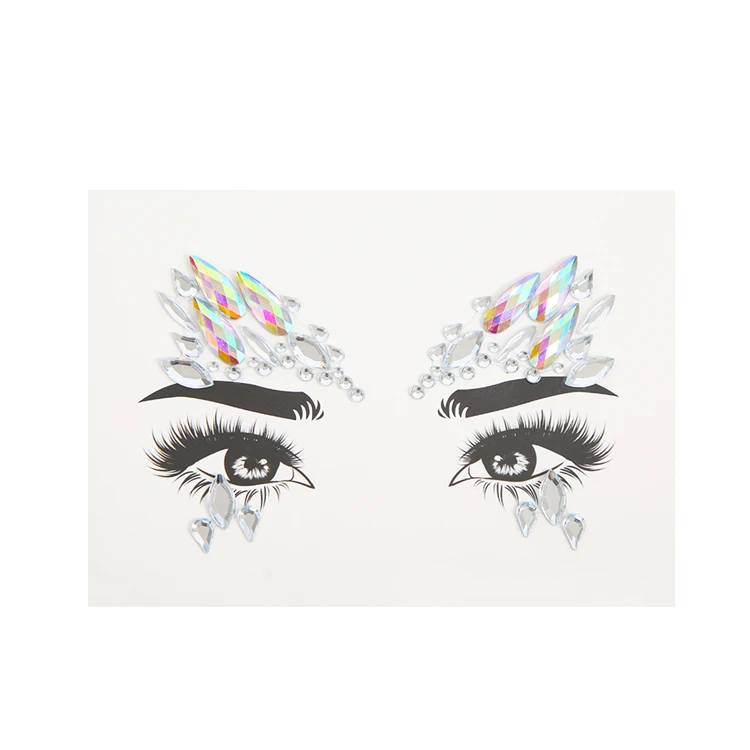 Custom Acrylic Gems Sticker For Face Eye Rhinestone Design Decoration