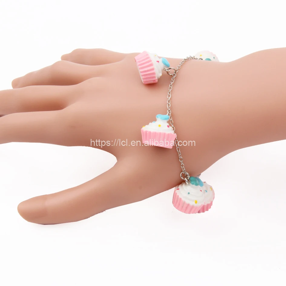 
Oktoberfest accessories cup cake bracelet girls candy cupcake enamel kids charms jewelry bracelet 