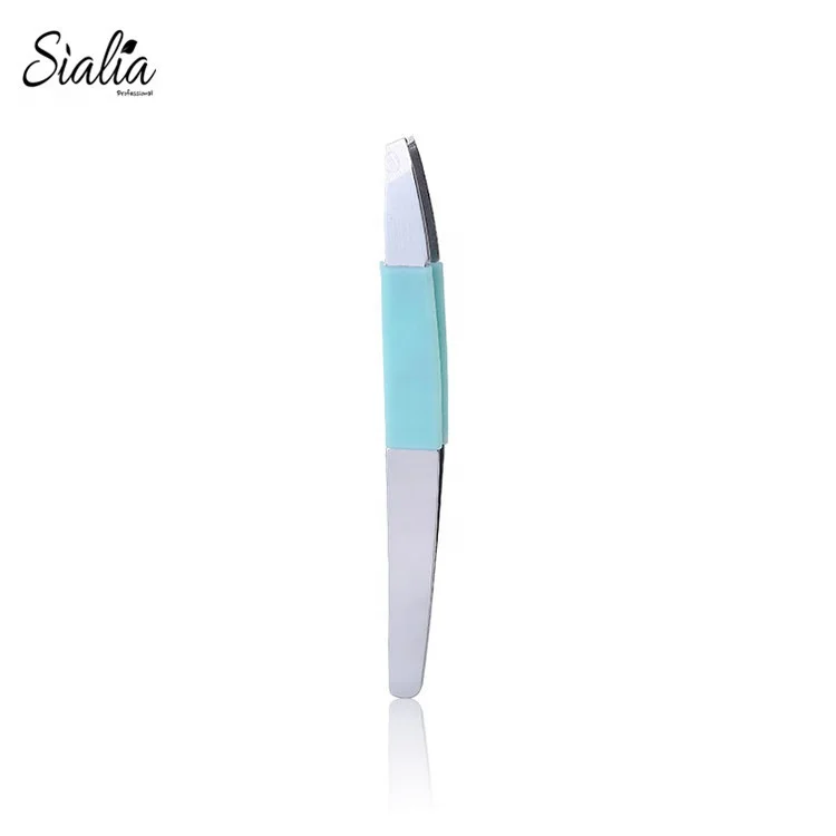 Sialia Wholesale Private Label Angled Slanted Eyebrow Tweezers High Quality Stainless Steel Eyebrow Clip