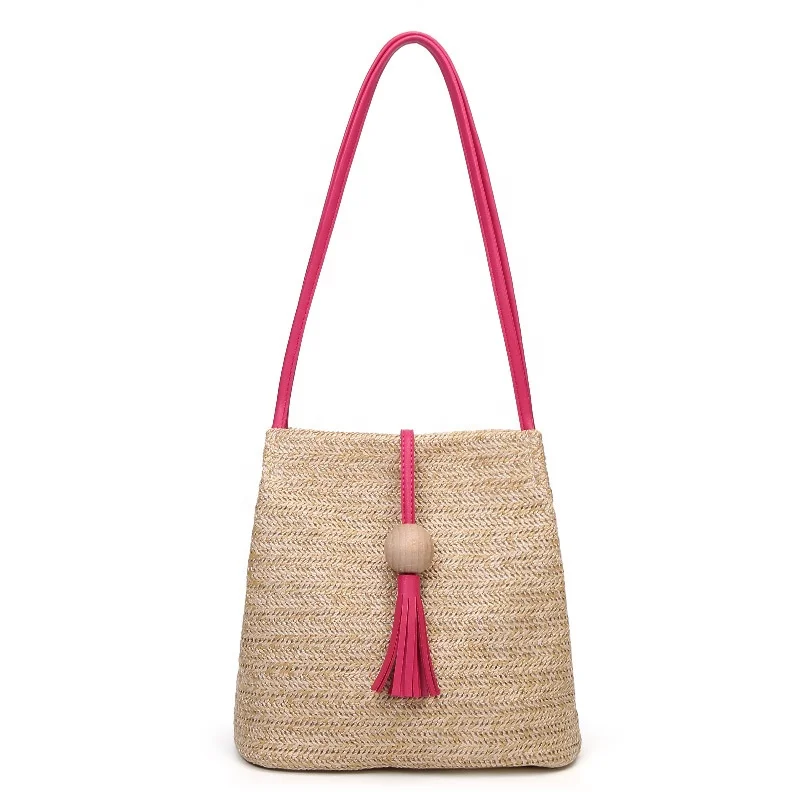 
Indonesia high quality paper straw shoulder bag for women summer beach 