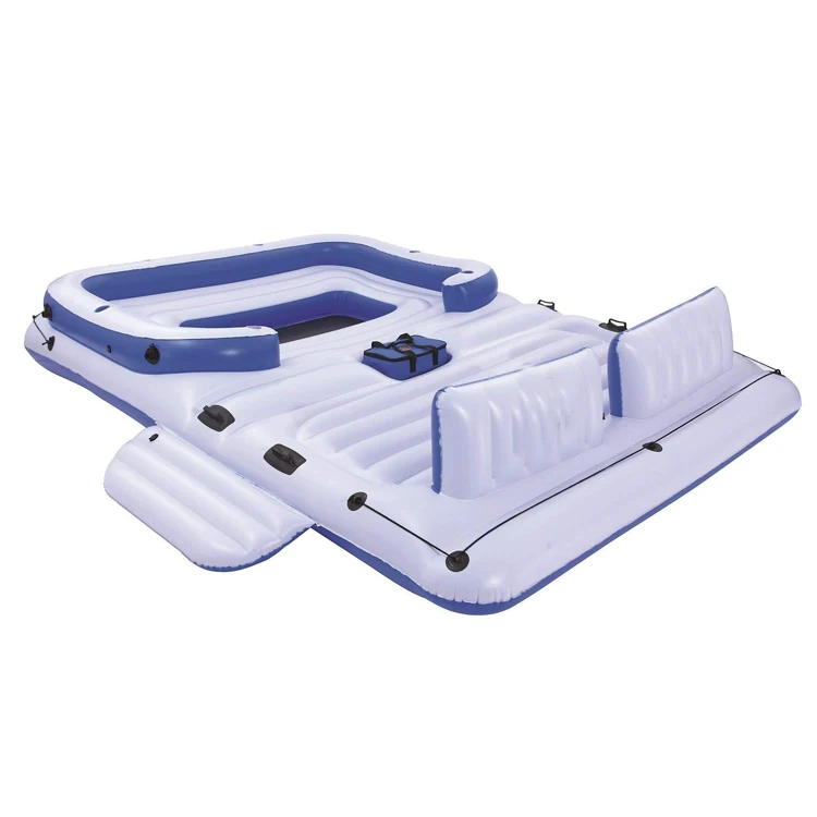 6 Persons Inflatable Floating Island lounge with Canopy