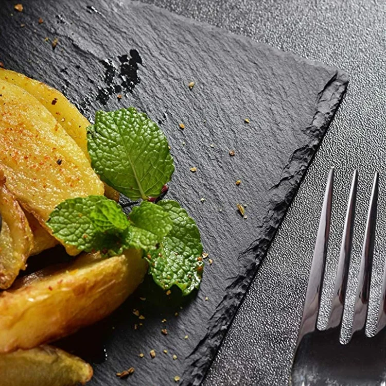 Natural black slate plate cake slate dinner plate rectangle plate slate board