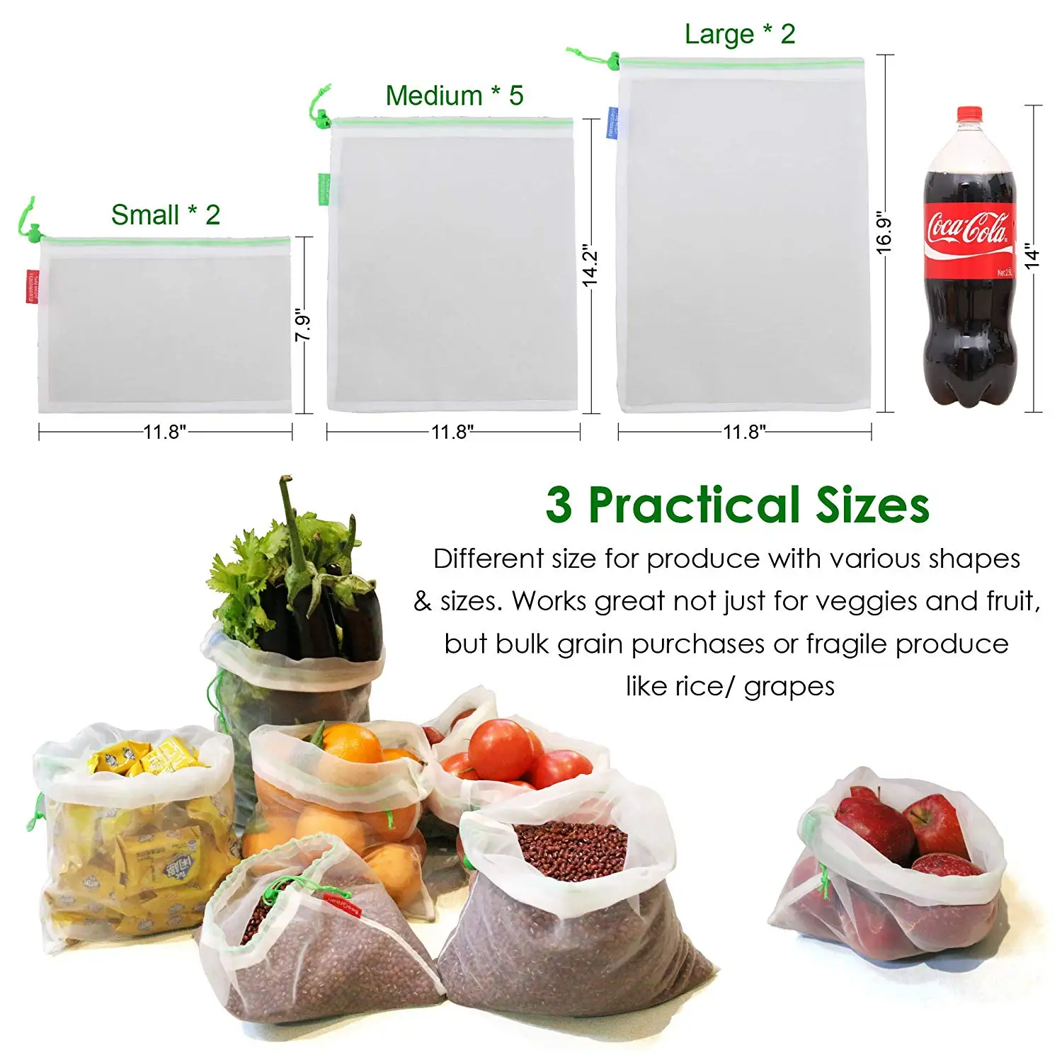 ECO FRIENDLY RECYCLED DRAWSTRING MESH BAG STRING SHOPPING WASHABLE NET PRODUCE REUSABLE RPET MESH BAGS FOR FRUITS AND VEGETABLES