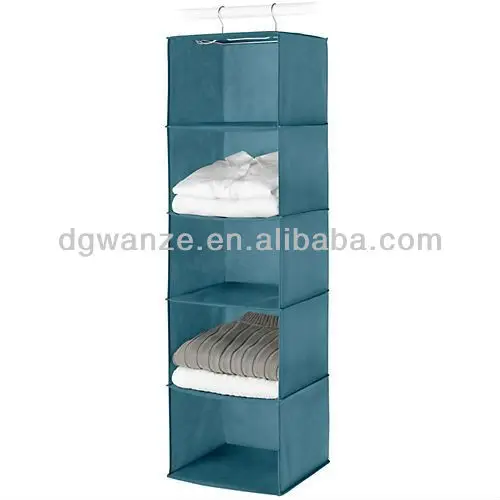Bedroom closet foldable fabric clothes hanging organiser