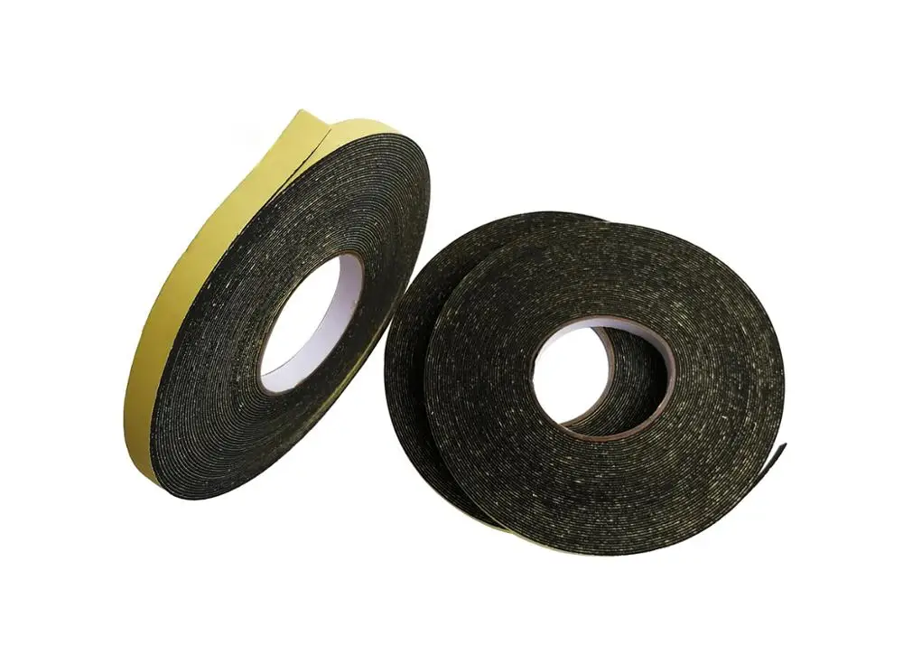 Double single side yellow film black foam adhesive shockproof sponge EVA tape for door or window