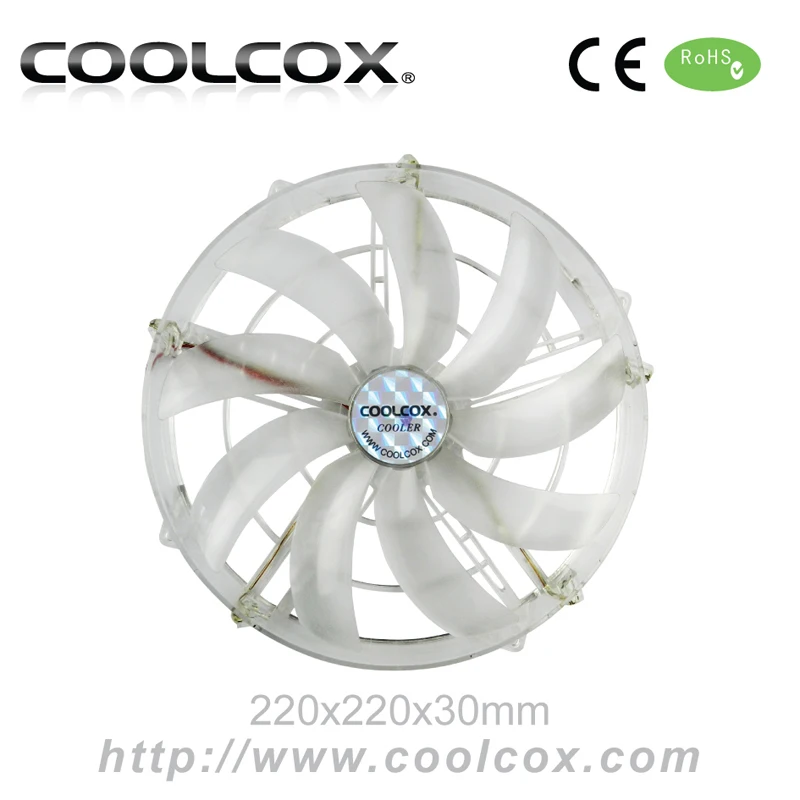 New goods CoolCox 220x220x30mm DC axial fan 12V exhaust fan,DC brushless cooling fan,large axial fan,22cm electrical fan