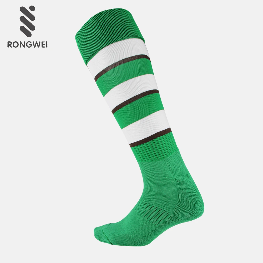 China custom sock manufacturer knee high Nylon striped football socks
